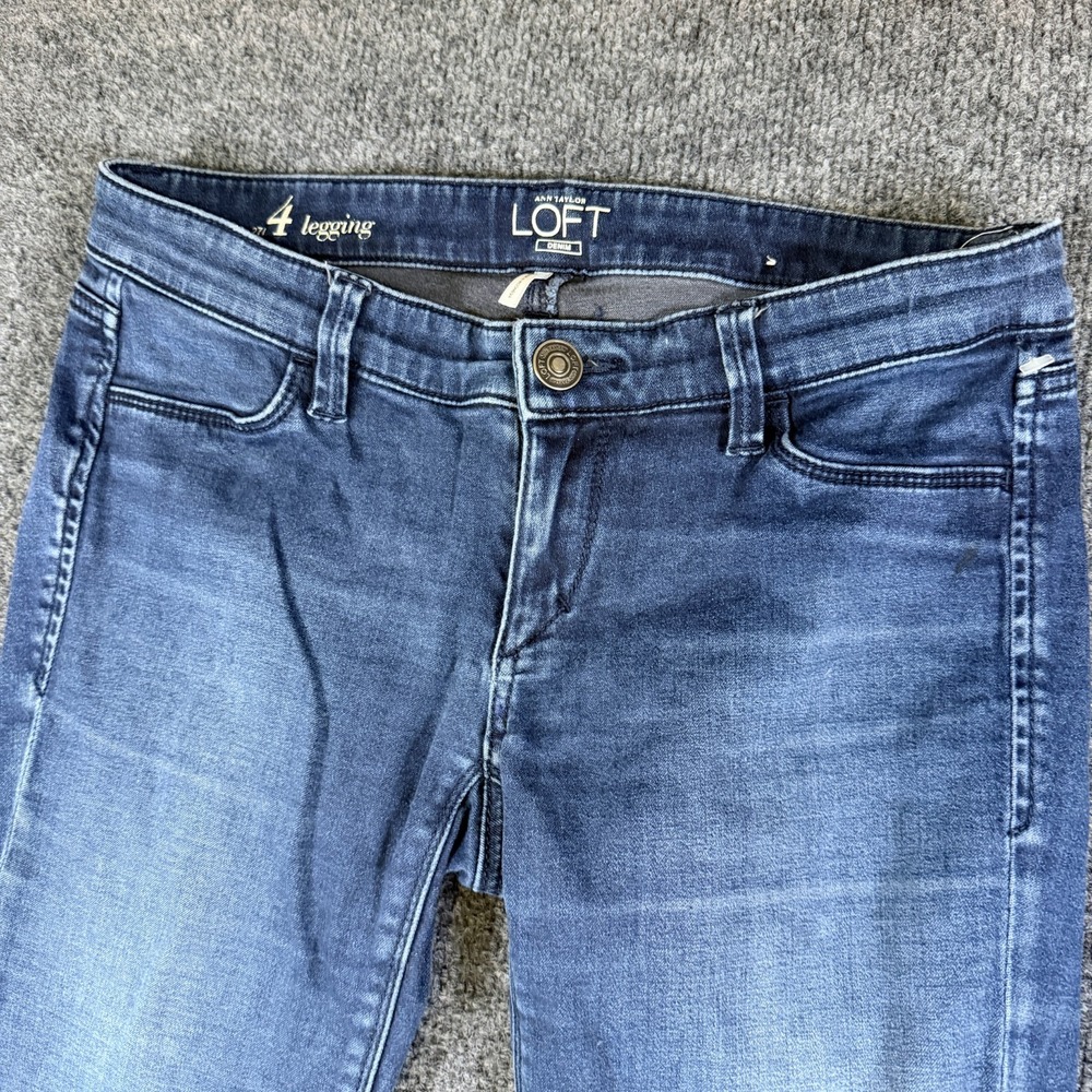 Ann Taylor Loft‎ Jeans Womens 30x30 Blue Denim Cotton Stretch Legging Low Rise
